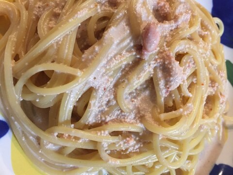 明太クリームパスタ